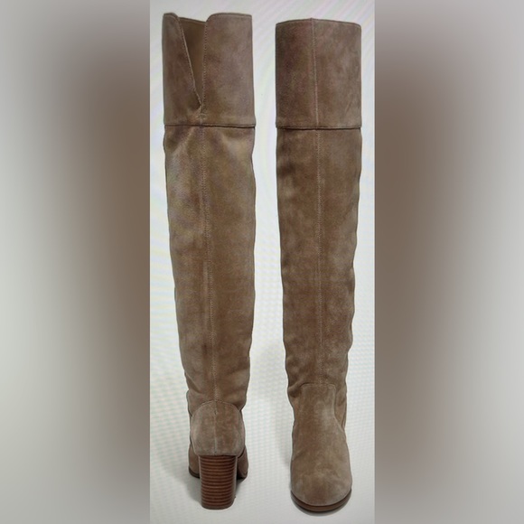 JESSICA SIMPSON Ebyy Suede Leather Over The Knee Boots Camel Tan  Beige 7.5 NEW - Picture 4 of 10